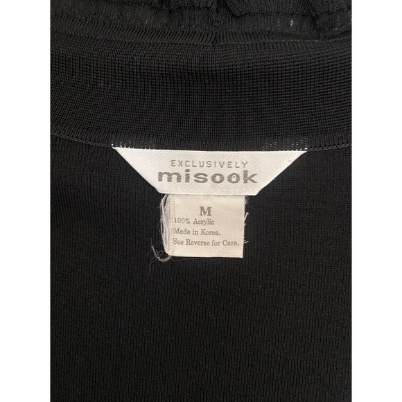 Exclusively Misook Black Jacket Cardigan Sweater Long Sleeve Knit Ruffle… - Picture 8 of 8